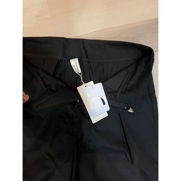 Commense NWT Black Minimalist Office Fall Chic Middle Waist Pleated Tapered Pant - Picture 6 of 12